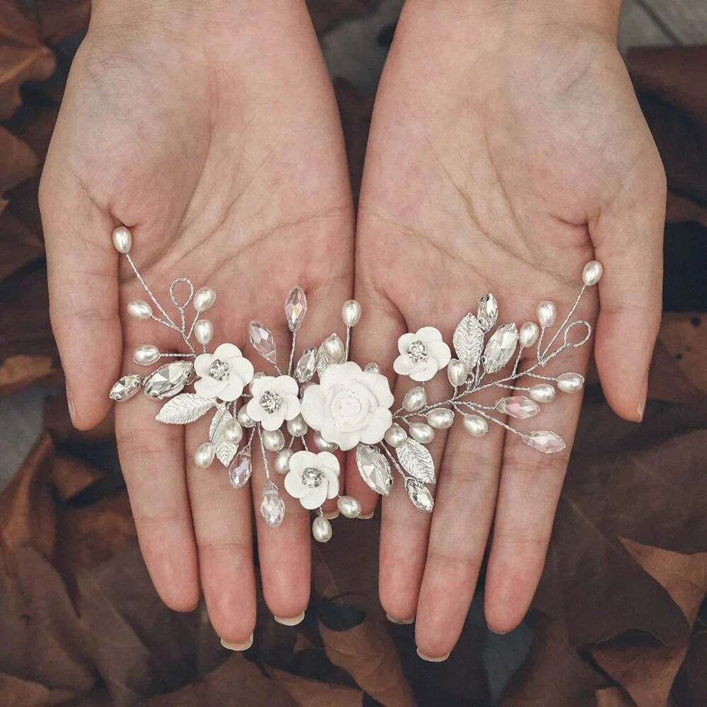 Wedding Hair Vine Pearl Bridal Hair Piece Crystal Accessory for Women- NWT